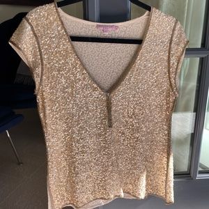 Calypso Gold Sequin Top